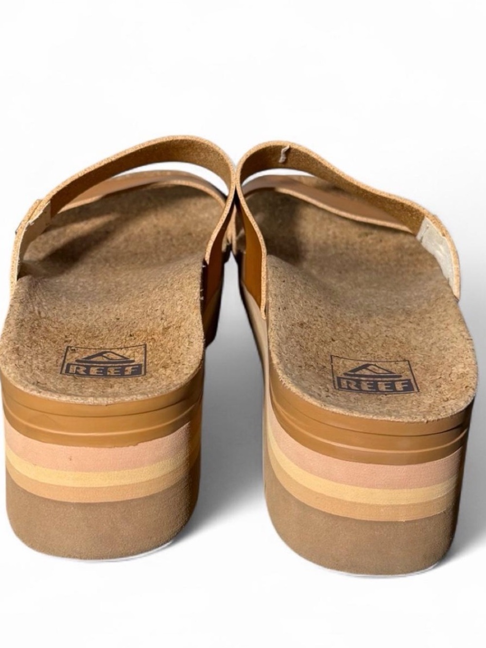 REEF Cushion Vista Higher Natural Platform Sandals Size 10 - Picture 5 of 6